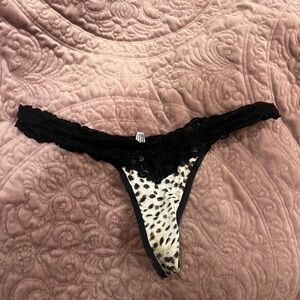 VS LG Leopard Print Lace Thong